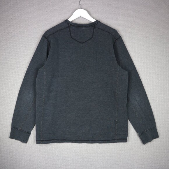 Eddie Bauer Thermal Longsleeve Grey Henley Mens Large - Picture 2 of 7
